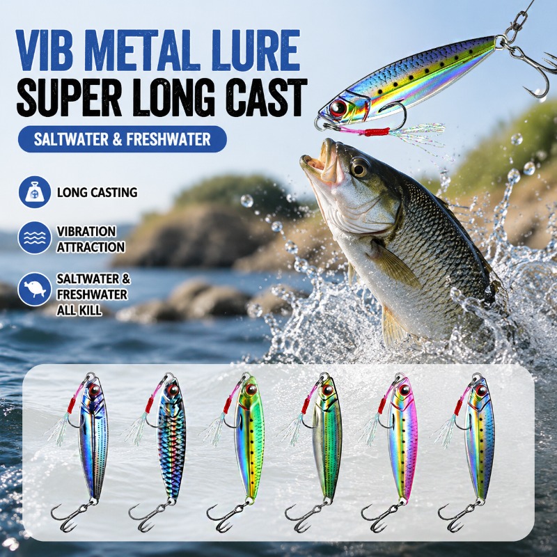 Fishing Lure Blade Bait - طعم صيد معدني مطبوع ثلاثي الأبعاد