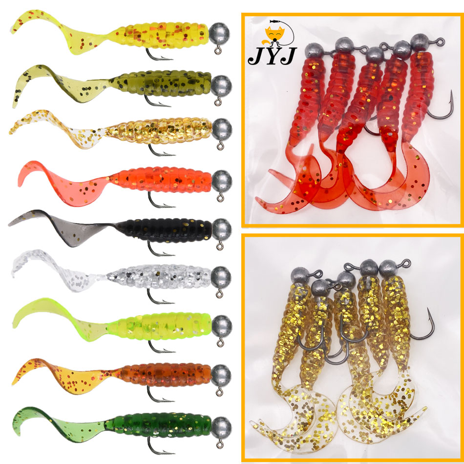 JYJ 5 قطعة/الحقيبة 1 جرام تهزه - مراجعة Fishing Lure Soft Plastic وسعره